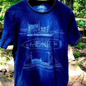 Men;s Graphics boat blue print design size M